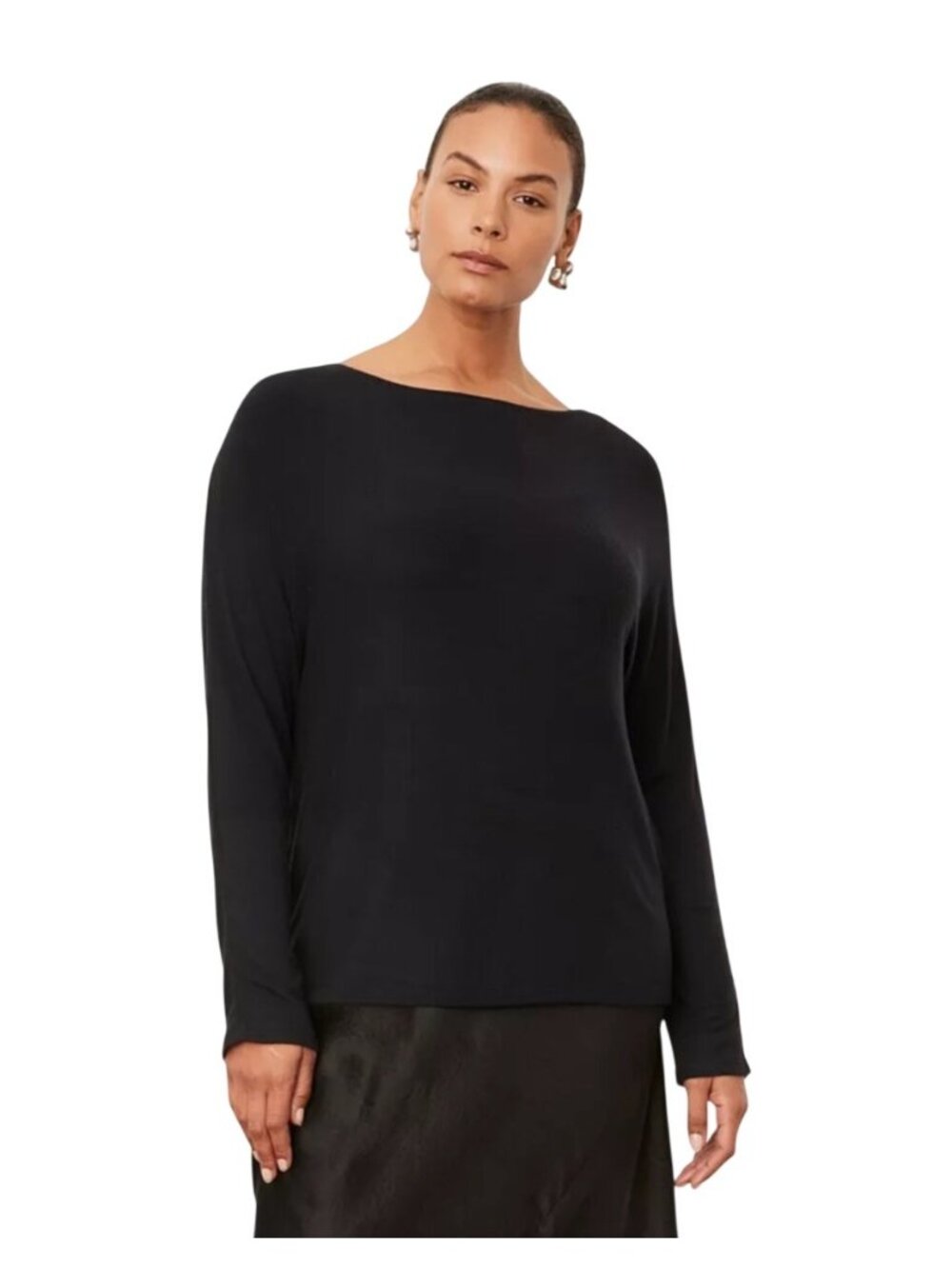 Vince Black Wool & Cashmere Blend boatneck Long Sleeve Sweater Size S soft lux
